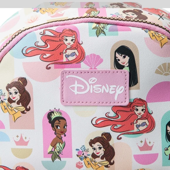 Disney Princesses Character Print Mini Backpack - Pink and Cream - Picture 2 of 7